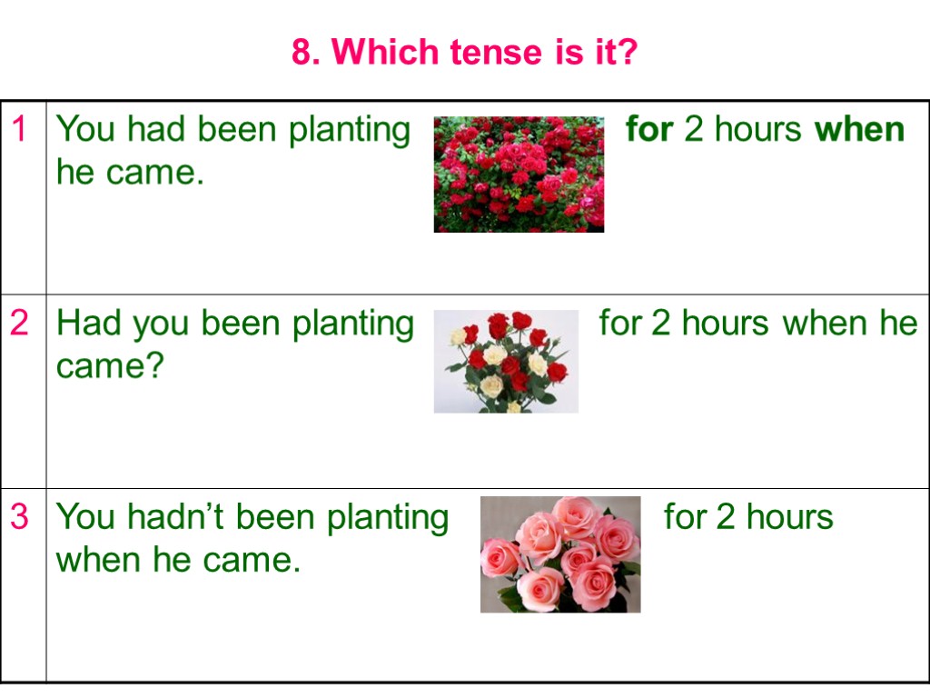 8. Which tense is it?